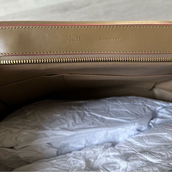 Celine Medium Bicolor pink/ Tan Leather Bag W/Shoulder Strap‎ NEW IN PKG - Picture 11 of 13